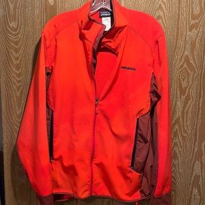 Patagonia orange full zip lightweight jacket
